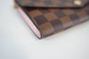 Louis Vuitton Damier Ebene Sarah Wallet Rose Ballerine Interior Used
