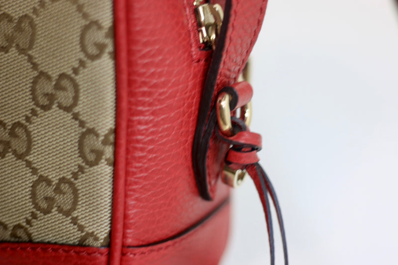 Gucci Bree GG Canvas Crossbody Bag Red Used