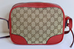 Gucci Bree GG Canvas Crossbody Bag Red Used