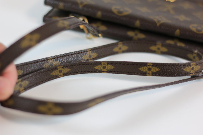 Louis Vuitton Monogram Double Pochette Rabat Sling Bag Used