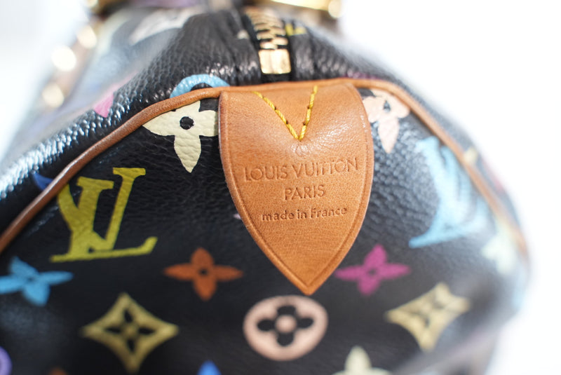 Louis Vuitton X Takashi Murakami Monogram Multicolor Speedy 30 Noir Used