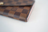 Louis Vuitton Damier Ebene Sarah Wallet Rose Ballerine Interior Used