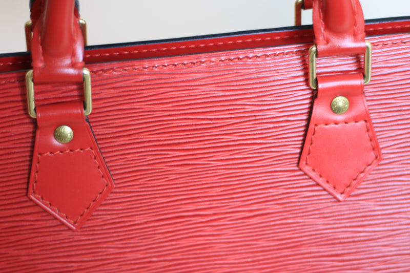 USED LOUIS VUITTON Sac Triangle Used Handbag Epi Leather Red M52097 Vintage  