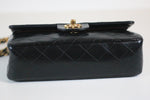 Vintage CHANEL Small Double Flap Matelasse Lambskin Chain Shoulder Bag Used