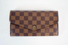 Louis Vuitton Damier Ebene Sarah Wallet Rose Ballerine Interior Used