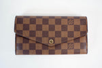 Louis Vuitton Damier Ebene Sarah Wallet Rose Ballerine Interior Used