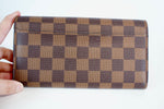 Louis Vuitton Damier Ebene Sarah Wallet Rose Ballerine Interior Used