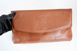 Celine Triomphe Calfskin Leather Clutch Bag Used