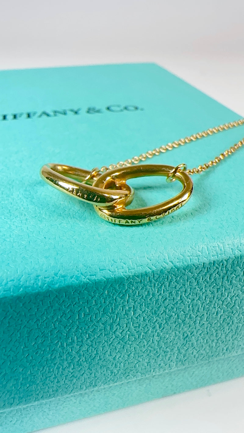 Tiffany & Co. Double Loop AU750/K18 Gold Necklace Used