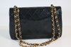 Vintage CHANEL Small Double Flap Matelasse Lambskin Chain Shoulder Bag Used