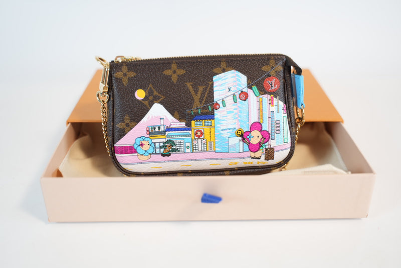 Limited Edition Louis Vuitton Monogram Mini Pochette Christmas Animation Tokyo Unused