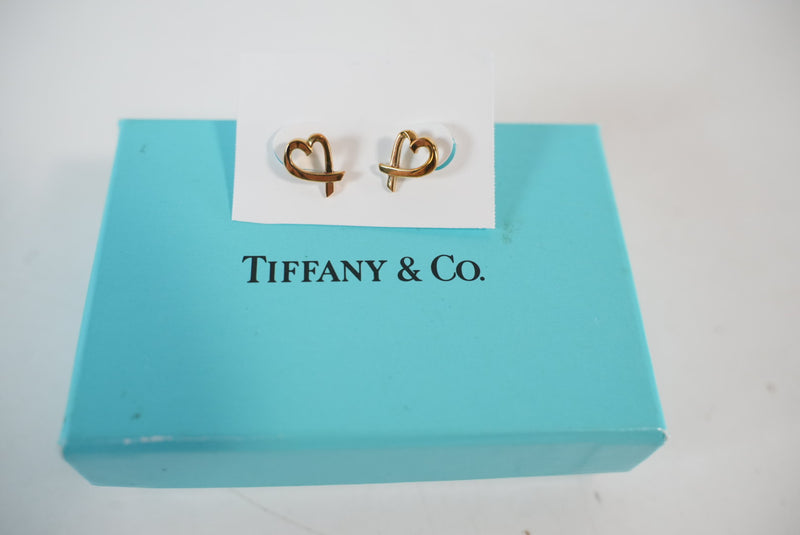 Tiffany & Co. Loving Heart K18 Gold Earrings Used