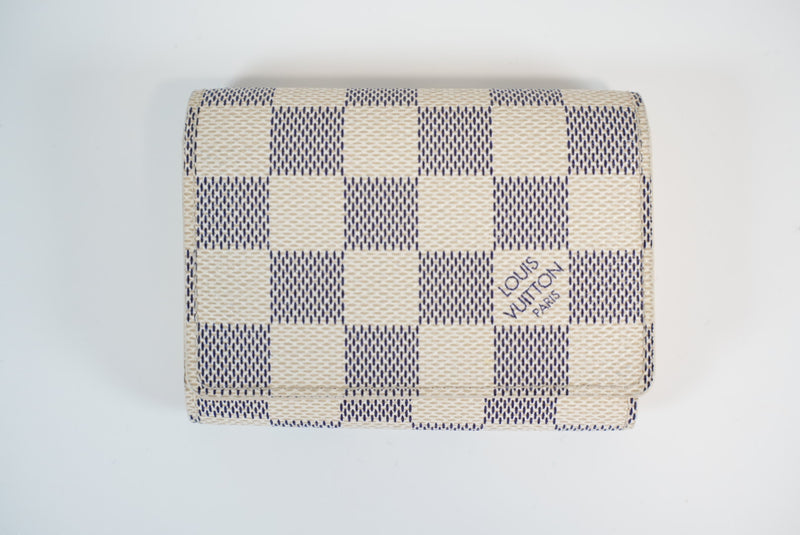 Louis Vuitton Damier Azur Envelope De Visite Card Case Used