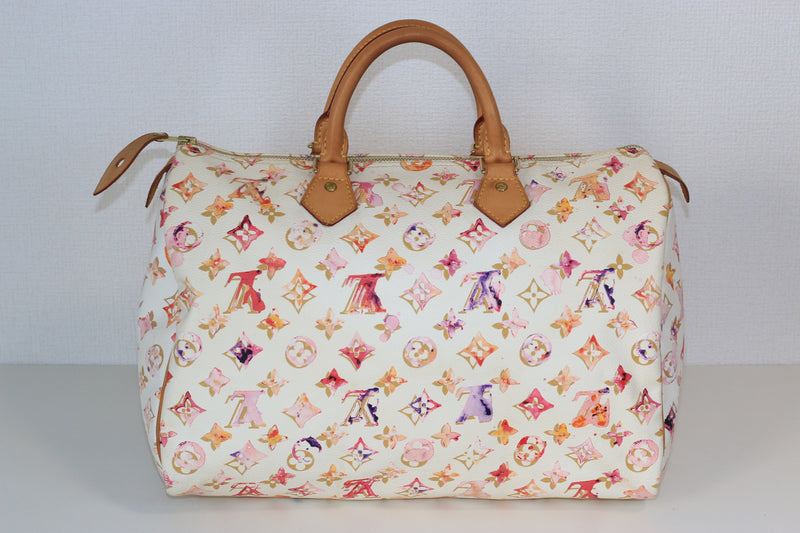 Louis Vuitton Limited Edition Aquarelle Watercolor Speedy 35 Handbag Used