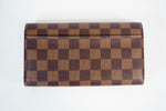 Louis Vuitton Damier Ebene Sarah Wallet Rose Ballerine Interior Used
