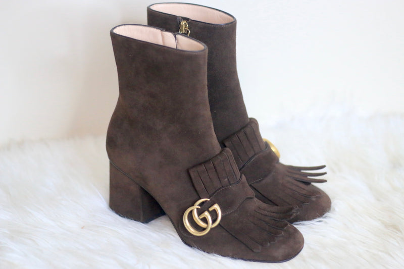 GG Suede Ankle Boots