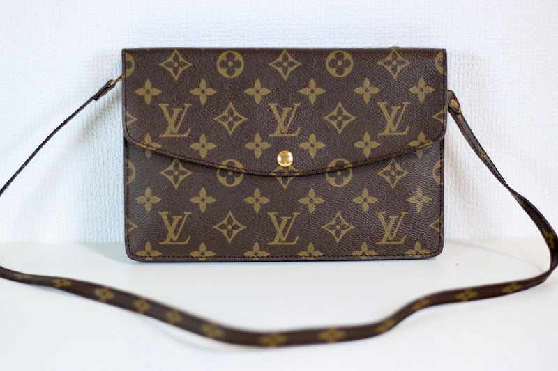 Louis Vuitton Monogram Double Pochette Rabat Sling Bag Used