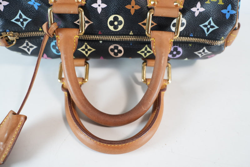 Louis Vuitton X Takashi Murakami Monogram Multicolor Speedy 30 Noir Used