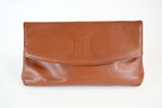 Celine Triomphe Calfskin Leather Clutch Bag Used