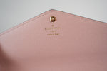 Louis Vuitton Damier Ebene Sarah Wallet Rose Ballerine Interior Used