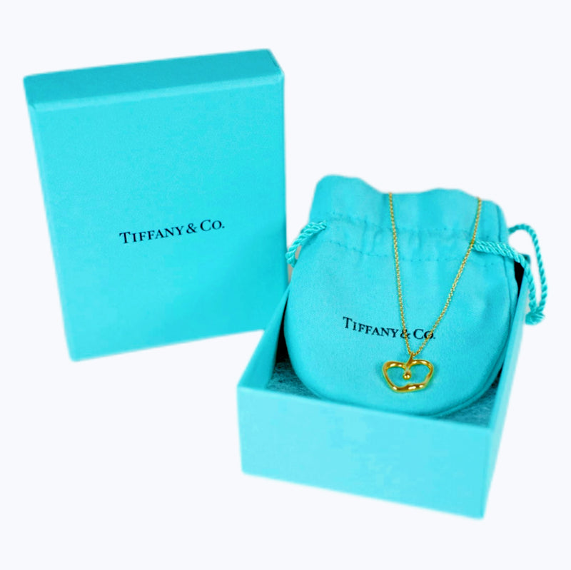 Tiffany & Co. Apple Pendant AU750/K18 Gold Necklace Used