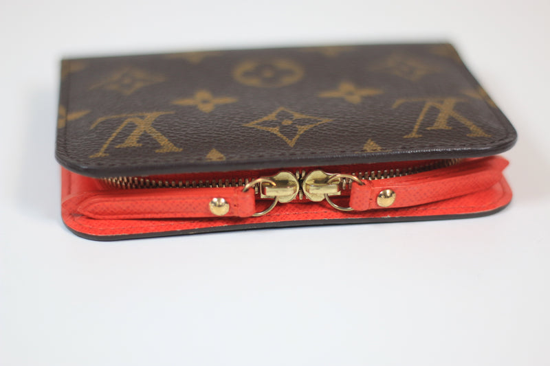 Louis Vuitton Monogram Compact Insolite Wallet Orange Used