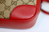 Gucci Bree GG Canvas Crossbody Bag Red Used