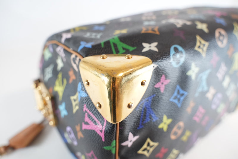 Louis Vuitton X Takashi Murakami Monogram Multicolor Speedy 30 Noir Used