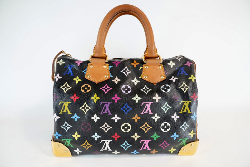 Louis Vuitton X Takashi Murakami Monogram Multicolor Speedy 30 Noir Used
