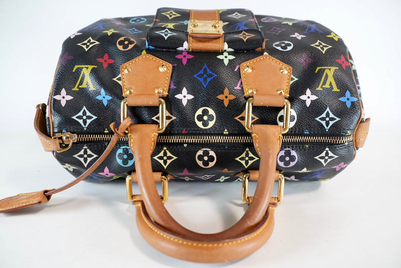 Louis Vuitton X Takashi Murakami Monogram Multicolor Speedy 30 Noir Used