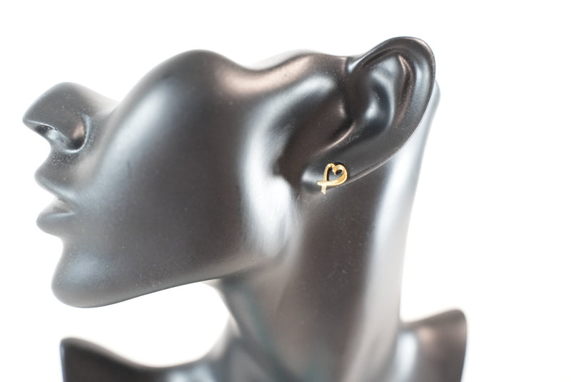 Tiffany & Co. Loving Heart K18 Gold Earrings Used