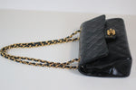 Vintage CHANEL Small Double Flap Matelasse Lambskin Chain Shoulder Bag Used