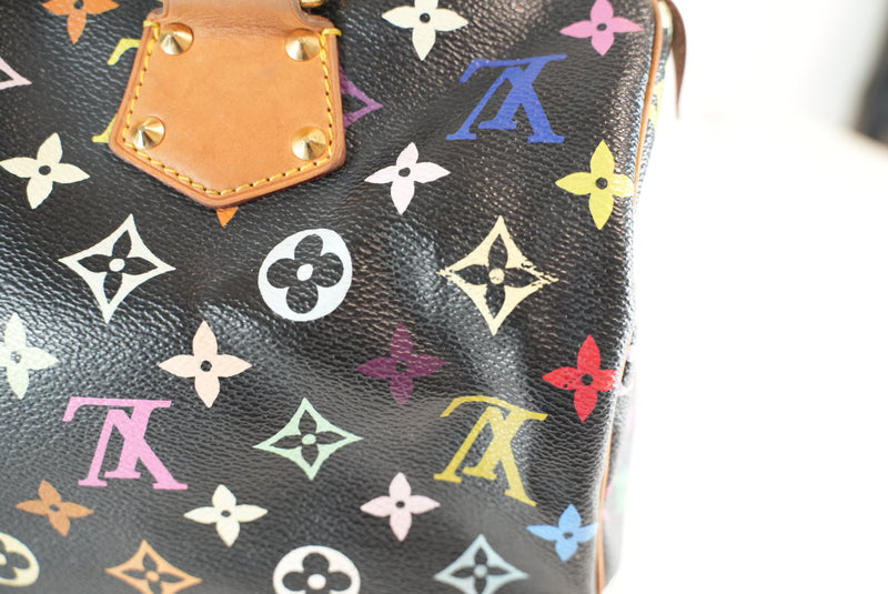 Louis Vuitton X Takashi Murakami Monogram Multicolor Speedy 30 Noir Used