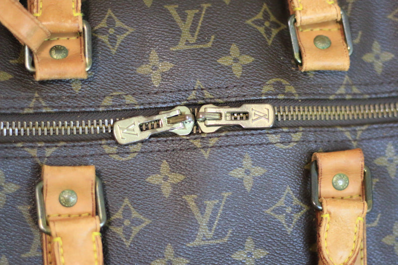 Used Brown Louis Vuitton Monogram Keepall 55cm Bandoliere Model