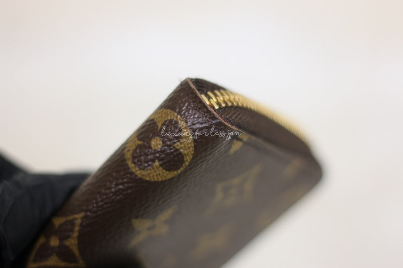 Louis Vuitton Monogram Clemence Wallet Fuchsia Interior Used